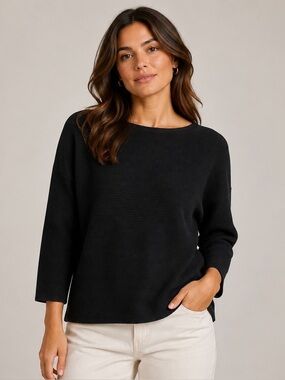 H&M Black Ribbed Knit Top